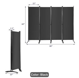 68”Hx88”L  Room divider Black