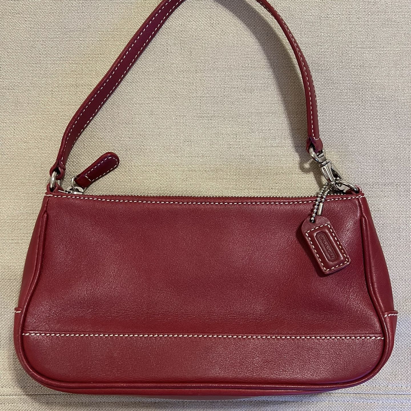 ?SOLD? vintage authentic coach red leather mini demi shoulder 