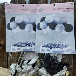Balloon Cake Banners Toppers Raiders Color's Silver And Black $2 Each Firm