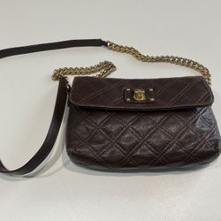 Marc Jacobs Genuine Soft Brown Leather Small Crossbody, 9”x 6”