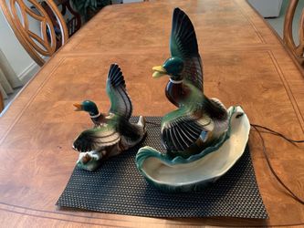 Vintage Mallard Duck TV Lamp ceramic figurines