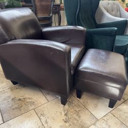 Arm chair and foot stool, great condition, Ikea