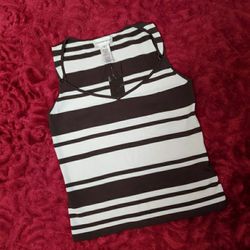JONES NEW YORK SUIT~ BROWN & WHITE STRIPED TANK TOP