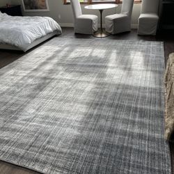 Beautiful wool and silk area rug 11 feet wide by 14 feet long just professionally cleaned no pets no smoke