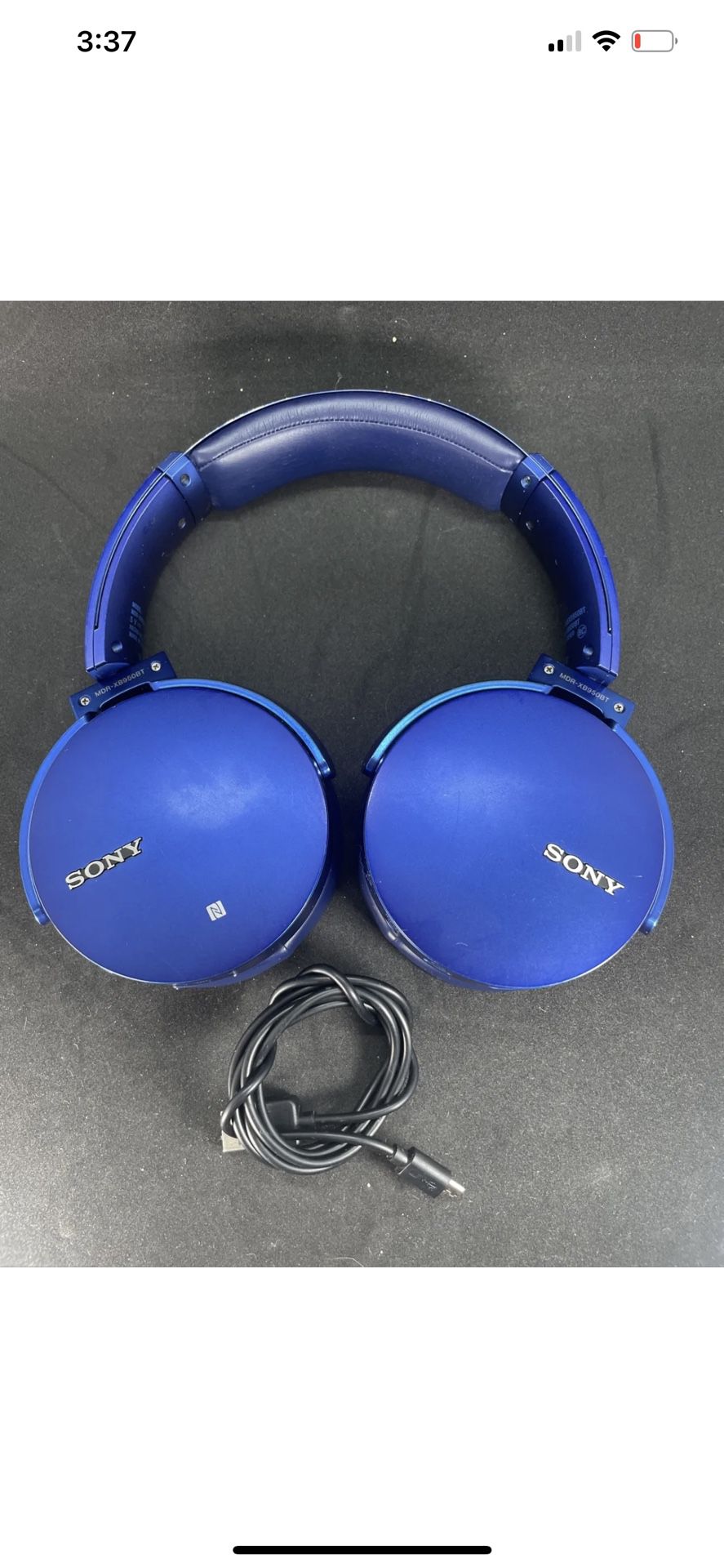 Sony MDR-XB950BT Extra Bass Wireless Stereo Bluetooth Headphone - Blue W/cabel