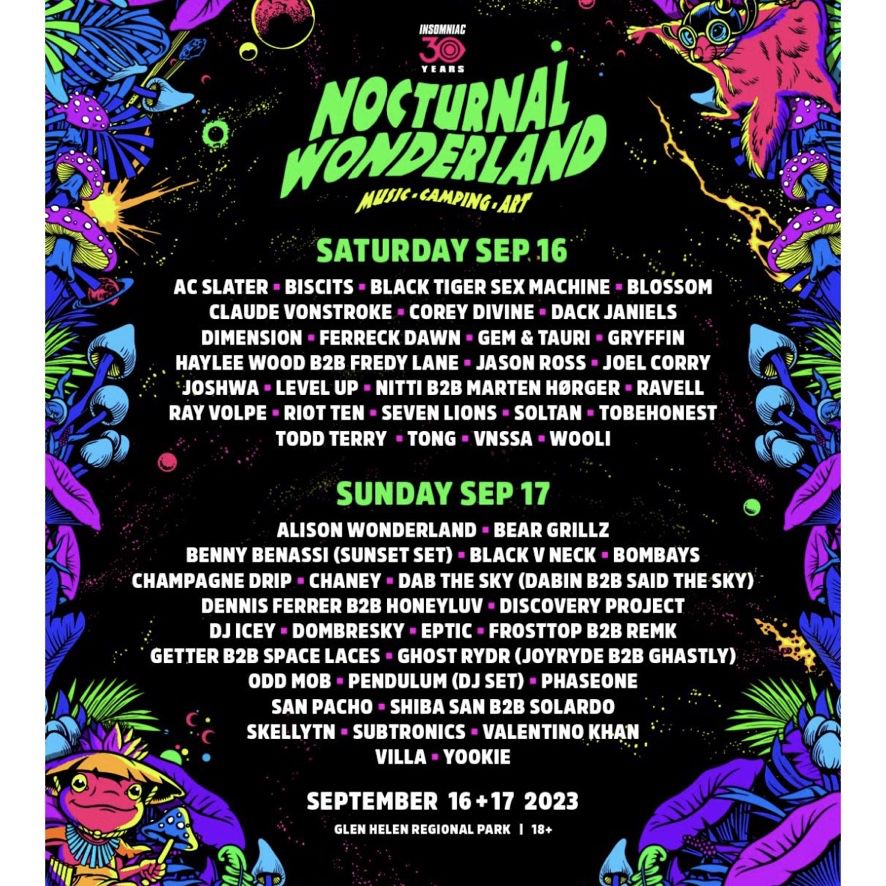Nocturnal Wonderland, September 16+17, 2023