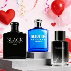 3PACK/300ML Men's Perfume Collection / Aquatic Melon Citrus / Tropical Mango Sandalwood / Italian Bergamot Patchouli Vanilla / Fresh Long Lasting Colo