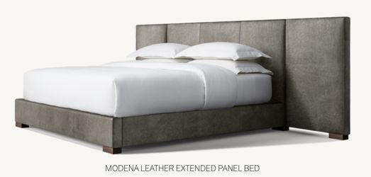 Modena Leather Extended Panel Bed - fits king size bed