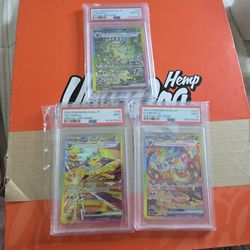 2024 pokemon terrastal festival 3 pack psa 9 flareon sar jolted sar psa9 an Leafeon Sar psa 10