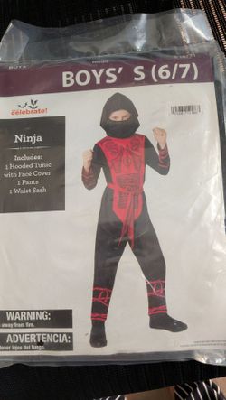 Halloween costume -Ninja boys size 6/7 -New