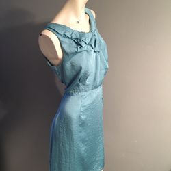 LOFT Sleeveless Turquoise 100% Polyester Fully Lined With 100% Polyester Lining Dress Size 6
