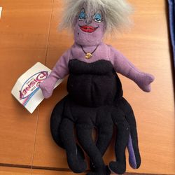 Disney The Little Mermaid Ursula  Mini Bean Bag Plush Figures  Like New with Tags