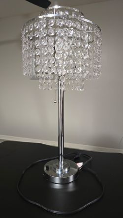 Crystal Chandelier Table Lamp with Chrome Base ($40)