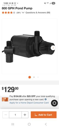 800 GPH Pond Pump
