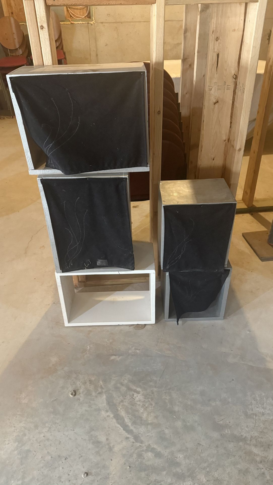 5 Small Wood Cubbies