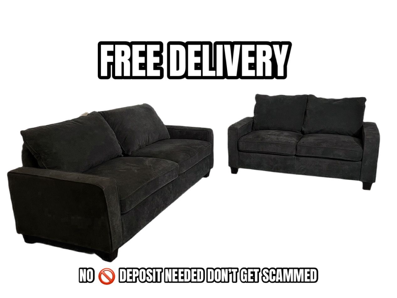 FREE DELIVERY COUCH SET GRAY