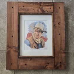 Kenneth Freeman JOHN WAYNE Western Cowboy Portrait Framed Art Print Southwest