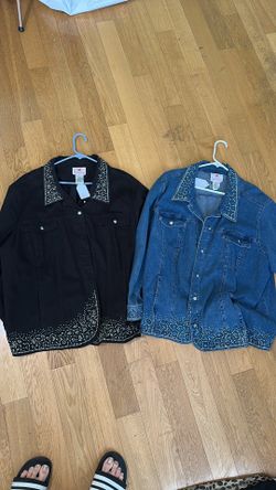 Quacker factory denim Jean jackets. Sparkly. 3X