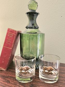 Vintage zodiac-themed highball tumblers, in the style of Culver, Taurus Bull