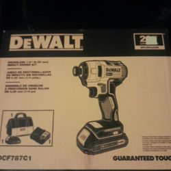 Dewalt 1/4" Brushless Cordless Impact Driver With Charger And Battery