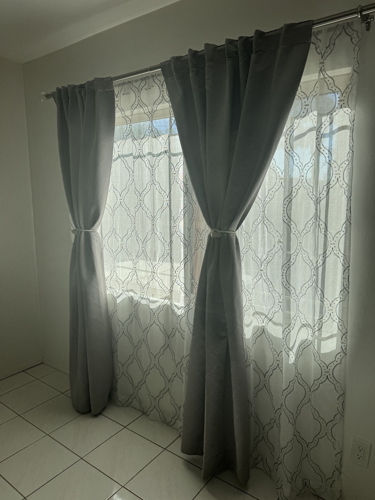 Double Curtains With Rods