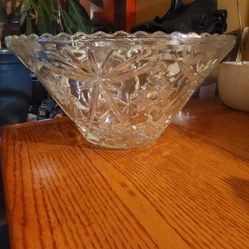 Antique Lead Crystal Punch Bowl