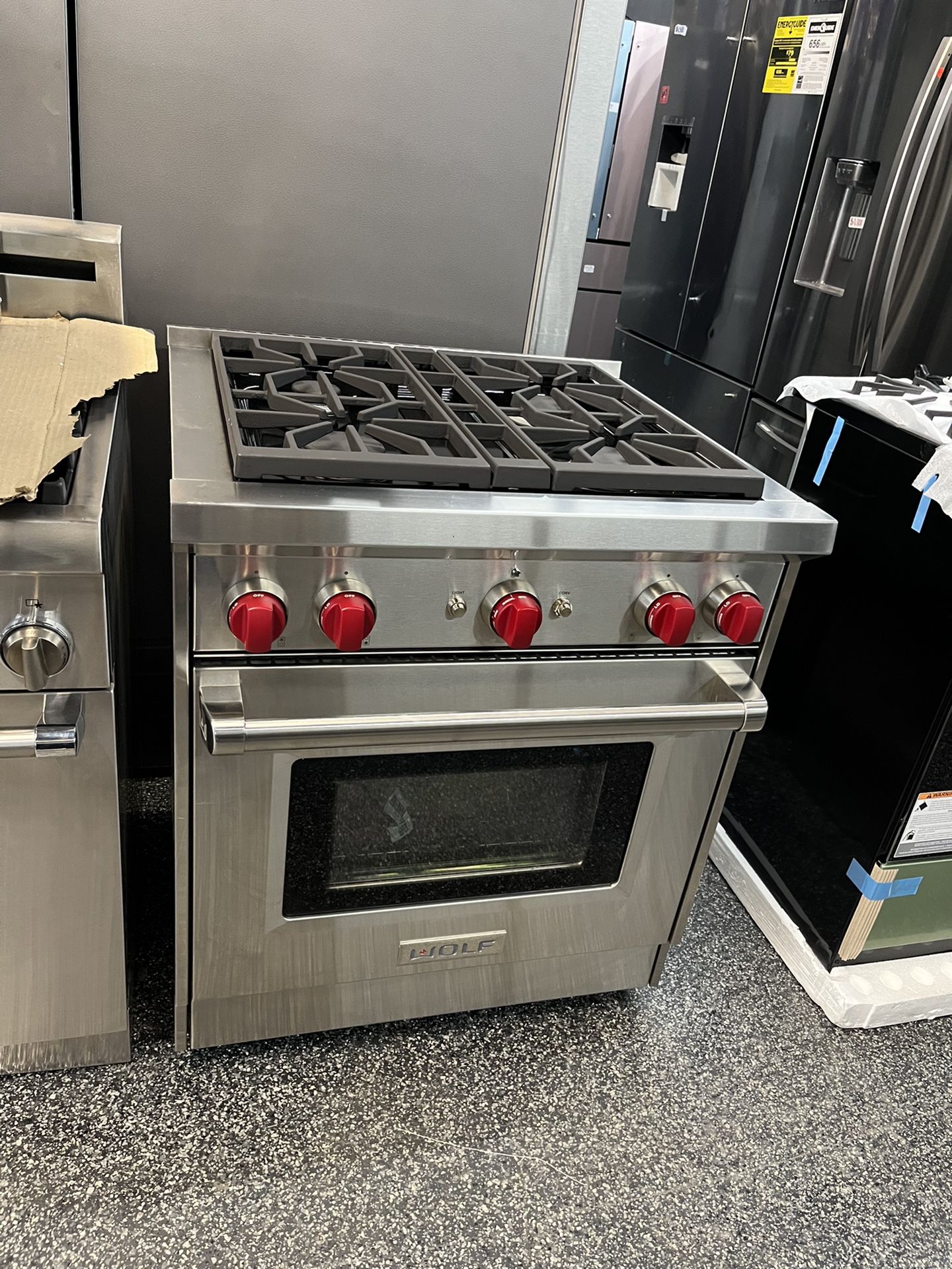 Stainless Steel Wolf 30 Inch Gas Range 4 Burners Stove