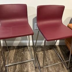 Red Bar Stools Set