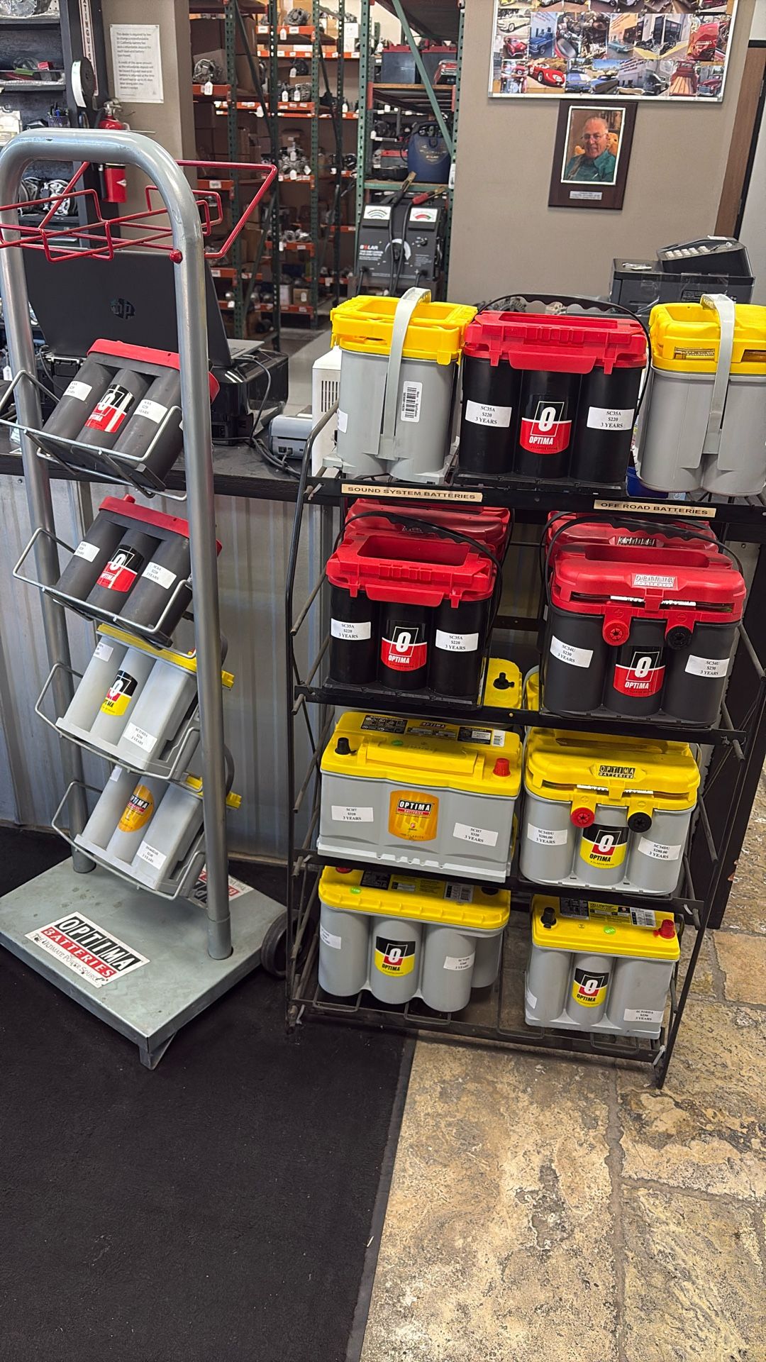 Yellow Optima AGM battery