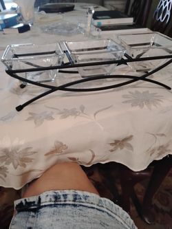 Glass holiday salad or candy dish $5
