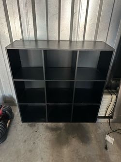 Black 9-Cube Storage Shelf Unit