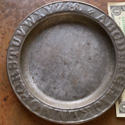 19th Century Tin Child’s Alphabet Plate