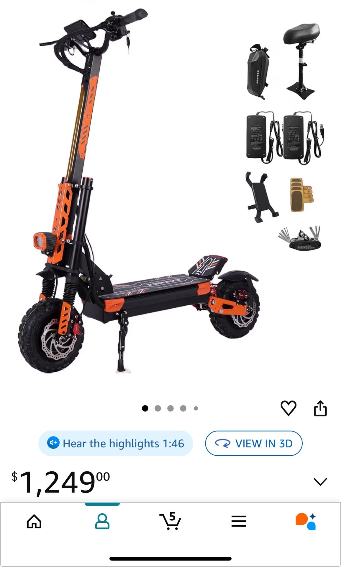 Electric Scooter Adults 6000W Dual Motor
