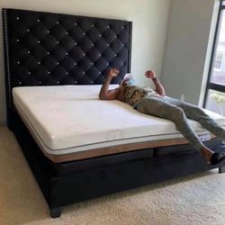 New King Size Black Bed Frame- Mattress Not Included