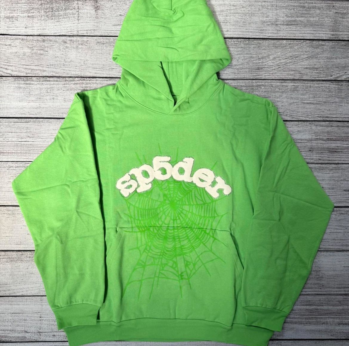 Slime green Spider Hoodie XL