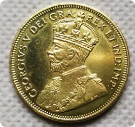 1914 Canada Golden Ten Dollars George V Modern Restrike Token /Coin