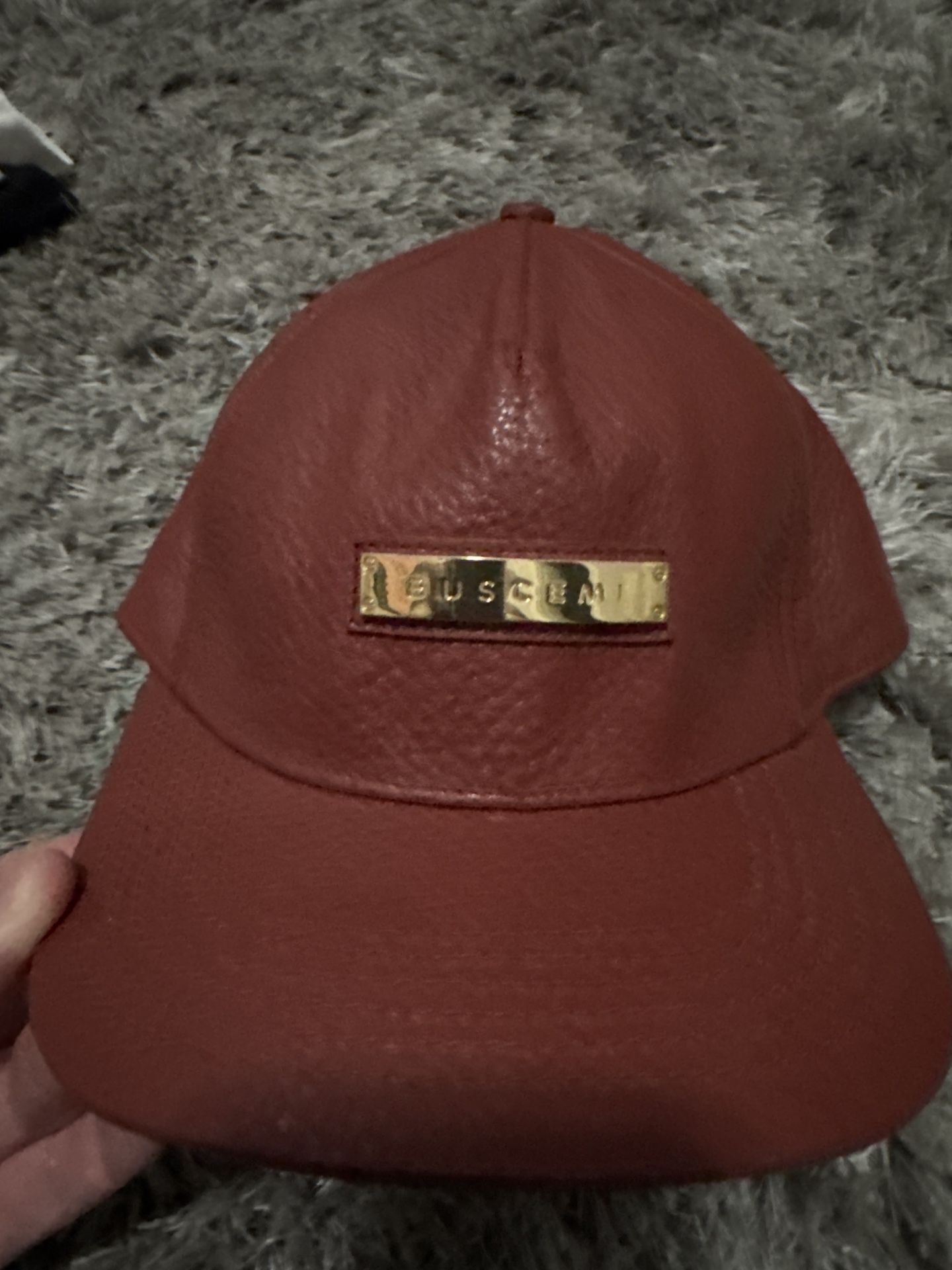 Buscemi Postback Cow Leather Hat OS