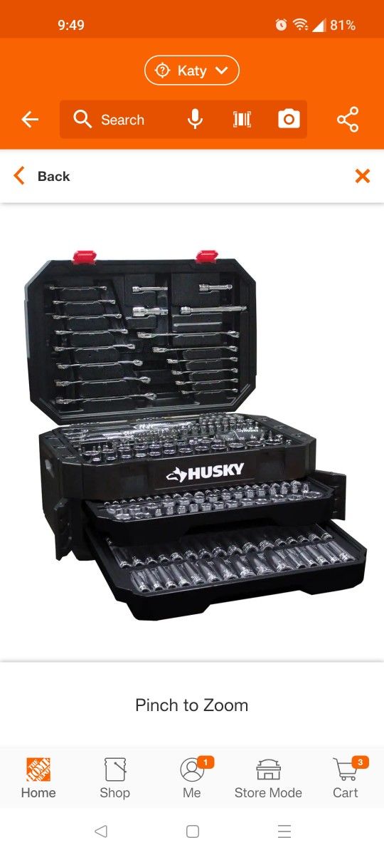 Husky 290-pcs Mechanic Tool Set - New