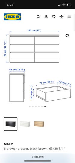 Free Delivery! IKEA MALM 6-Drawer Dresser for Sale in Seattle, WA - OfferUp