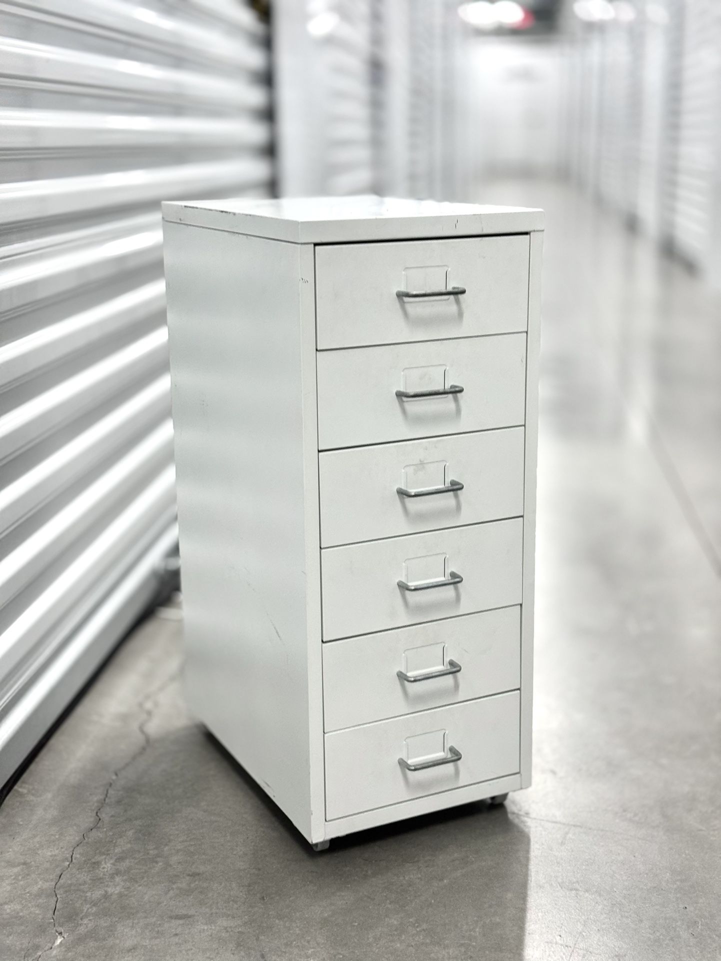 Metal 6 Drawer File Cabinet 27” High Good Condition 