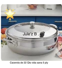 Princess House Cacerola De 22 Qts Vida Sana 5 Ply Nueva En Su Caja