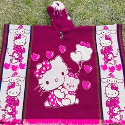 Hello Kitty Poncho, Adult Size, Unisex, One Size. 