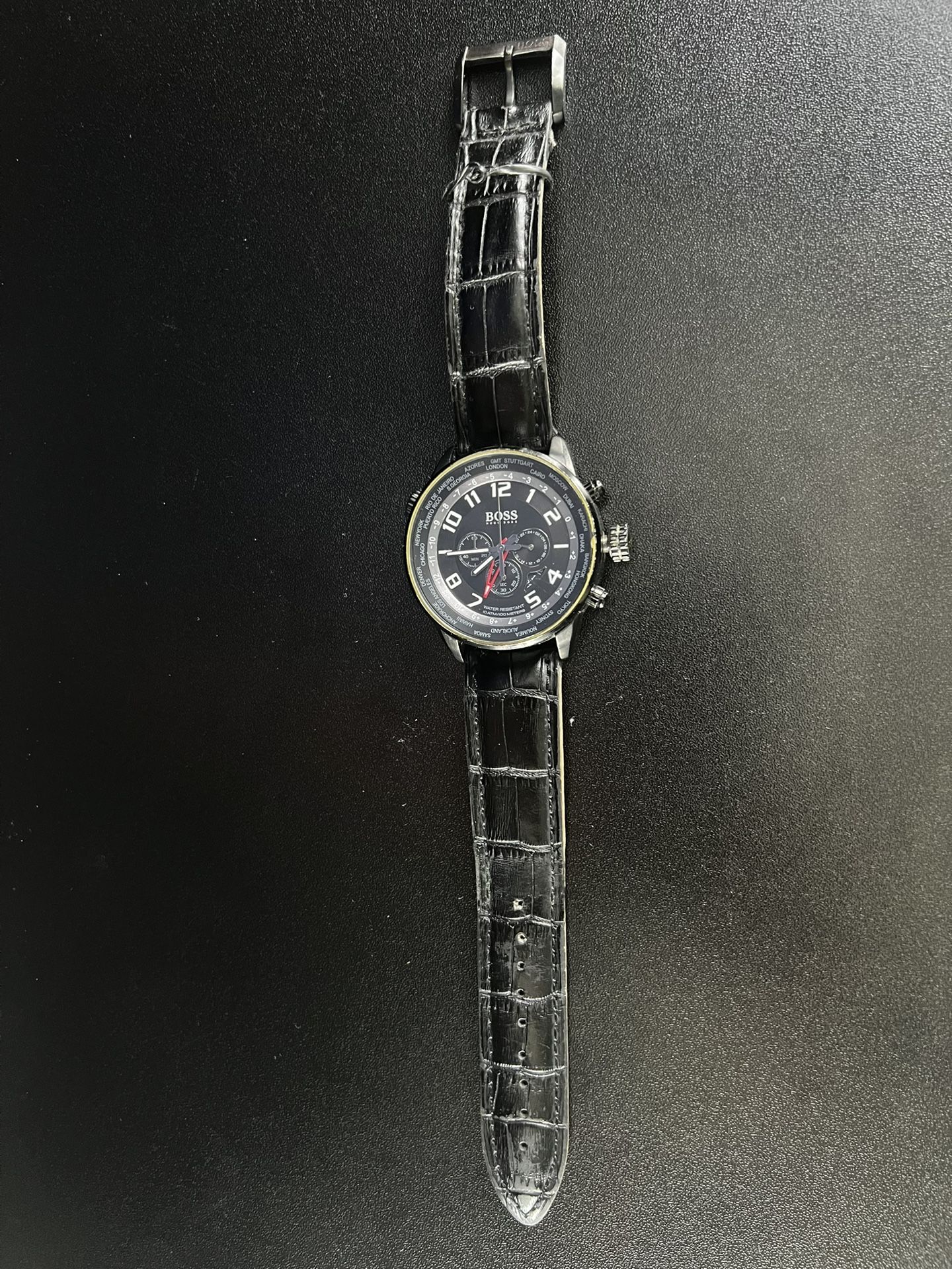 Black Hugo Boss Watch (leather wristband)