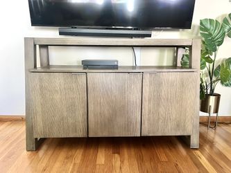 Wood Media Console / TV Stand with 3-Door Storage