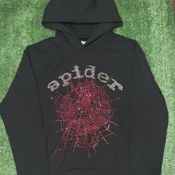 Sp5der OG Rhinestone Hoodie ‘Black’.  BEST OFFER