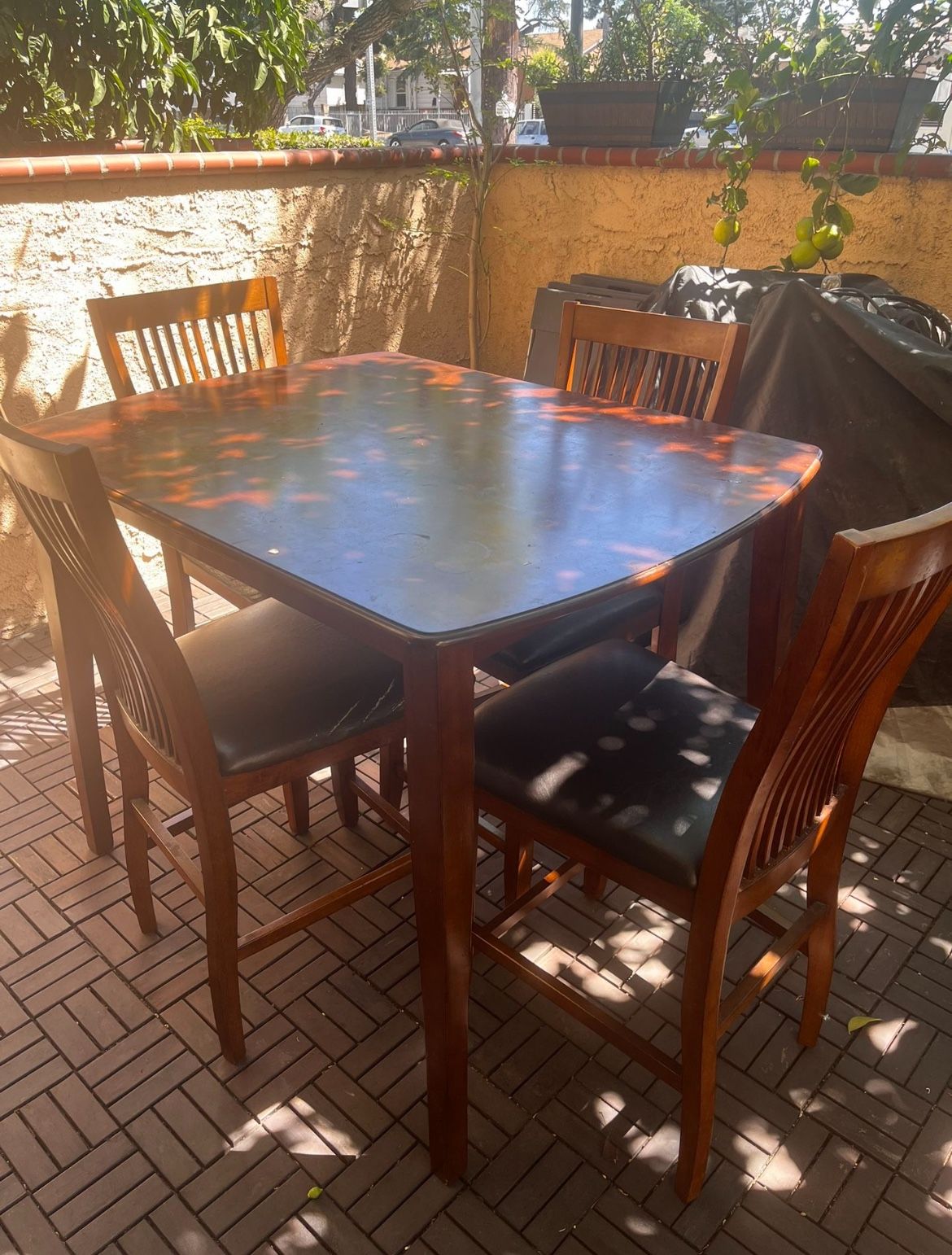 Wooden Dining Table Set (4 Chairs)
