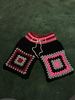 Handmade Crochet Granny Square Shorts 
