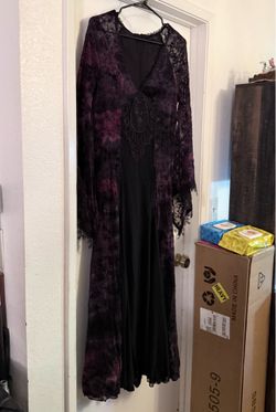 Purple/burgundy velvet/lace dress size medium