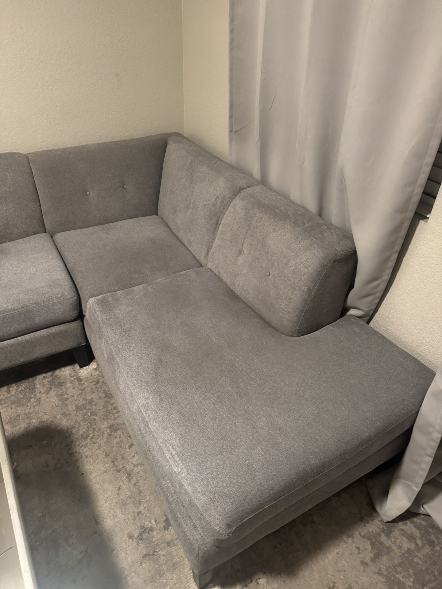 Jonathan Louis Inc - Living Spaces Fabric Light Grey Sofa