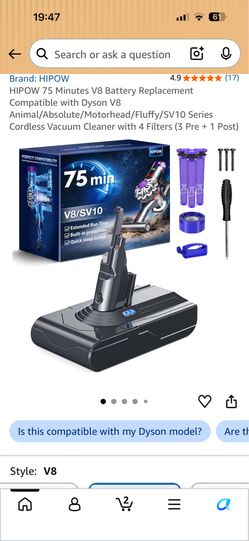 Dyson battery replacement.
